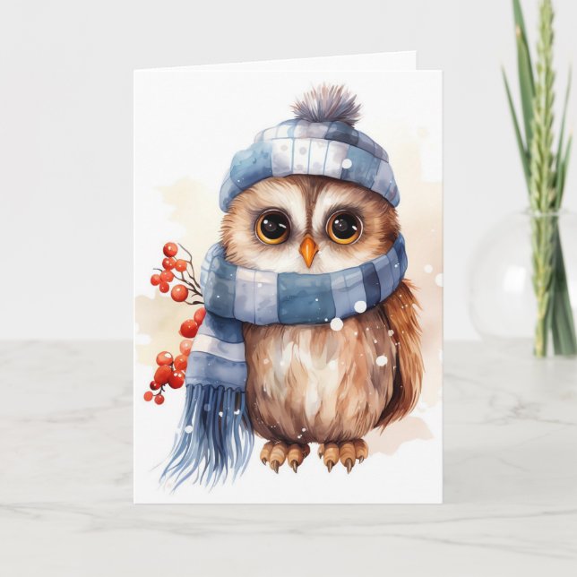 Charming Winter Uggla Stollig Kort (Framsida)