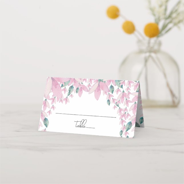 Charming Wisteria Blommigt Place Card Placeringskort (Framsida)