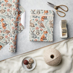 Charming Woodland Animal Gift Wrap Presentpapper