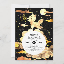 Charming Woodland Varg Birthday Inbjudningar