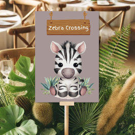 Charming Zebra Crossing Jungle Safari Bord Card Bordsnummer