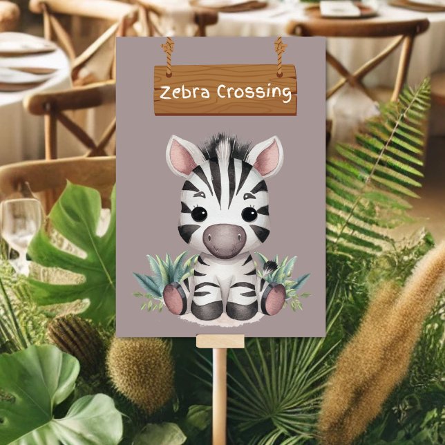 Charming Zebra Crossing Jungle Safari Bord Card Bordsnummer (Skapare uppladdad)