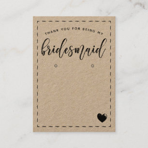 Charming'Bridesmaid Tack Earring Visning Visitkort