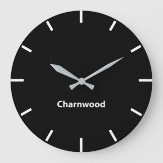 Charnwood Black Ansikte Time Zon Newsroom Wall Stor Klocka