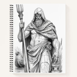 Charon Ferryman Marble Statue Gothic Ink Art Noteb