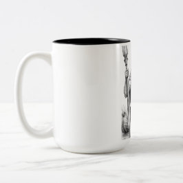 Charon Ferryman Marble Statue Ink Art Mug Två-Tonad Mugg