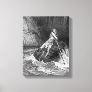 Charon ferrymanen av helvete canvastryck