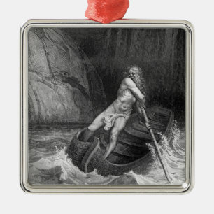 Charon ferrymanen av helvete julgransprydnad metall