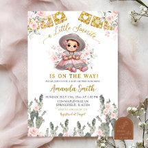 Charra Rosa Rosor Mexikansk Bebis Shower