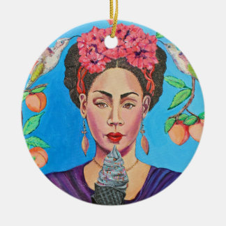 Charred Ice Ceramic Ornament