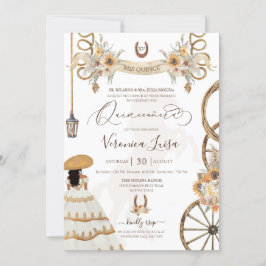 Charro Blommigt Boho Rustic Land Quinceanera Inbjudningar