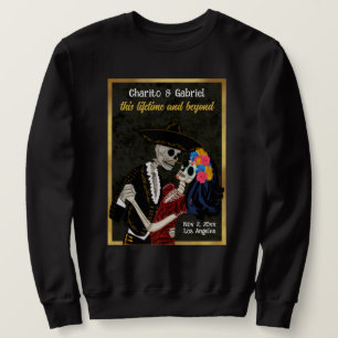 Charro och Catrina Sugar Döskallars Black Lång Ärmad Tröja