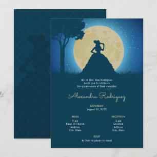 Charro Silhouette med Måne Quinceanera Inbjudningar