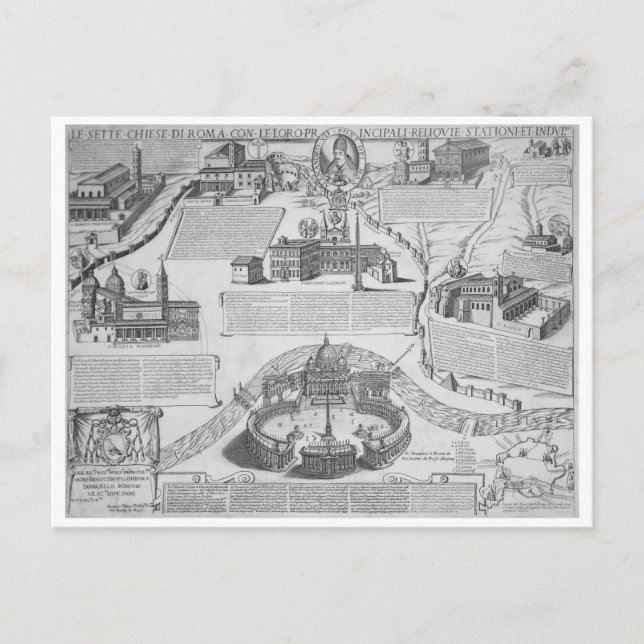 Charta Postalis Indulgentiae VII Ecclesiarum Urbis Vykort (Framsida)