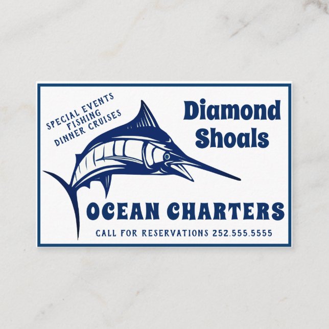 Charter för hav för blåttMarlindesign Visitkort (Framsida)