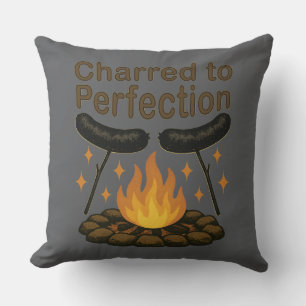 Charterad till Perfection Funny Campfire Hett Hund Kudde