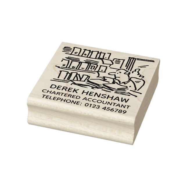 Chartered Accountant Swamped with Paperwork Stämpel (Stämpel)