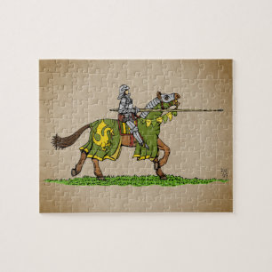 Charting Medieval Knight Jigszle Puzzle Pussel