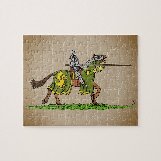 Charting Medieval Knight Jigszle Puzzle Pussel (Horisontell)