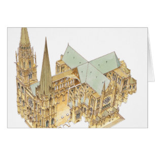 Chartres domkyrka. Frankriken Hälsningskort