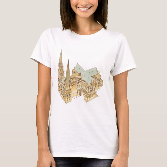 Chartres domkyrka. Frankriken T-shirt (Framsida)