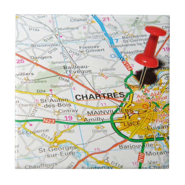 Chartres frankrike kakelplatta (Framsidan)