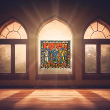 Chartres glasmålning av Jesu Kristi liv
