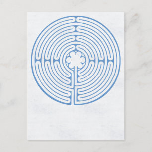 Chartres Labyrint Blue Vykort