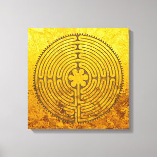 Chartres Labyrinth - Andlig Symbol Antique 1 Canvastryck