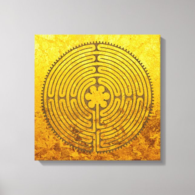 Chartres Labyrinth - Andlig Symbol Antique 1 Canvastryck (Framsida)