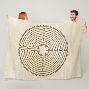 Chartres Labyrinth - Andlig Symbol Antique 1 Fleecefilt