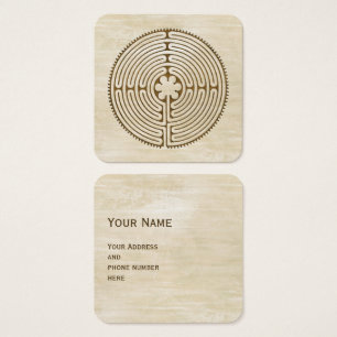 Chartres Labyrinth - Andlig Symbol Antique 1 Fyrkantigt Visitkort