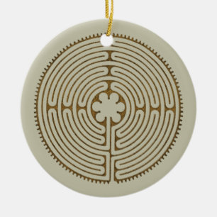 Chartres Labyrinth - Andlig Symbol Antique 1 Julgransprydnad Keramik