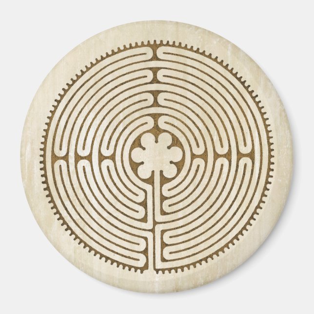 Chartres Labyrinth - Andlig Symbol Antique 1 Magnet (Framsidan)
