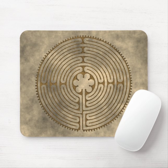 Chartres Labyrinth - Andlig Symbol Antique 1 Musmatta (Med mus)