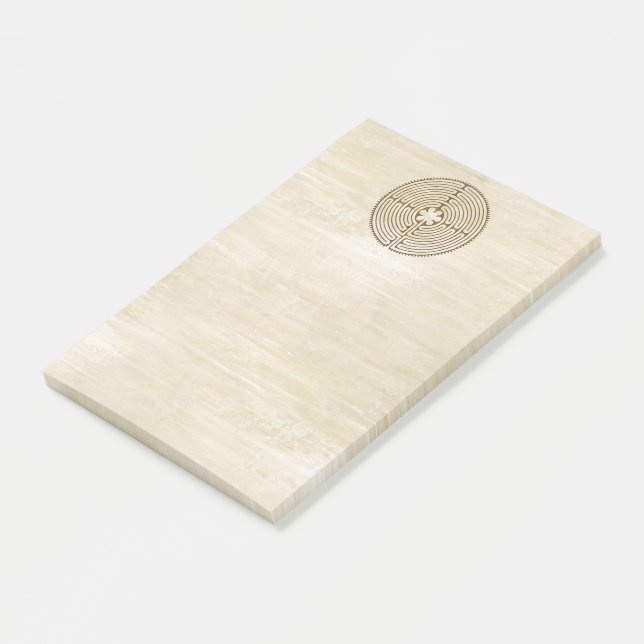 Chartres Labyrinth - Andlig Symbol Antique 1 Post-it Block (Vinklad)