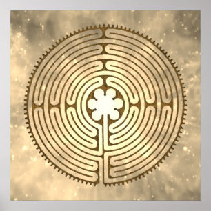 Chartres Labyrinth - Andlig Symbol Antique 1 Poster