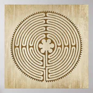 Chartres Labyrinth - Andlig Symbol Antique 1 Poster