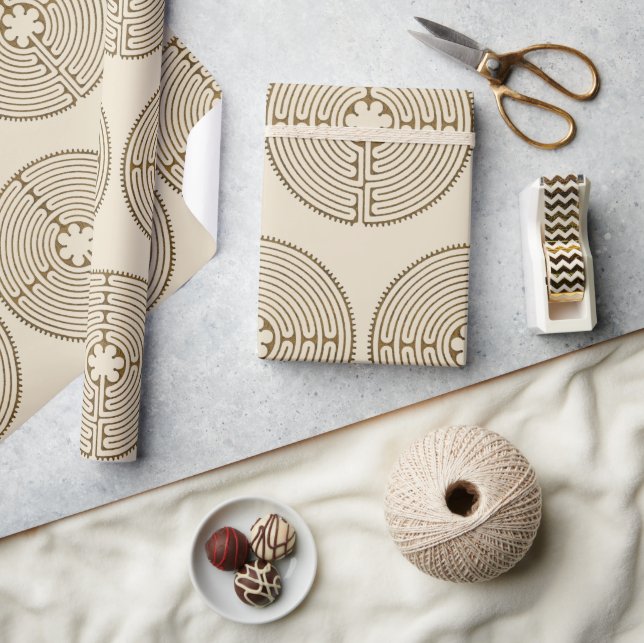 Chartres Labyrinth - Andlig Symbol Antique 1 Presentpapper (Hantverk)