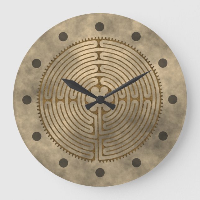 Chartres Labyrinth - Andlig Symbol Antique 1 Stor Klocka (Framsida)