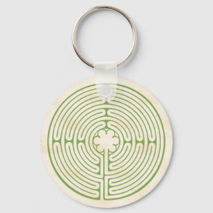 Chartres Labyrinth Grönt Nyckelring