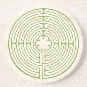 Chartres Labyrinth Grönt Underlägg Sandsten