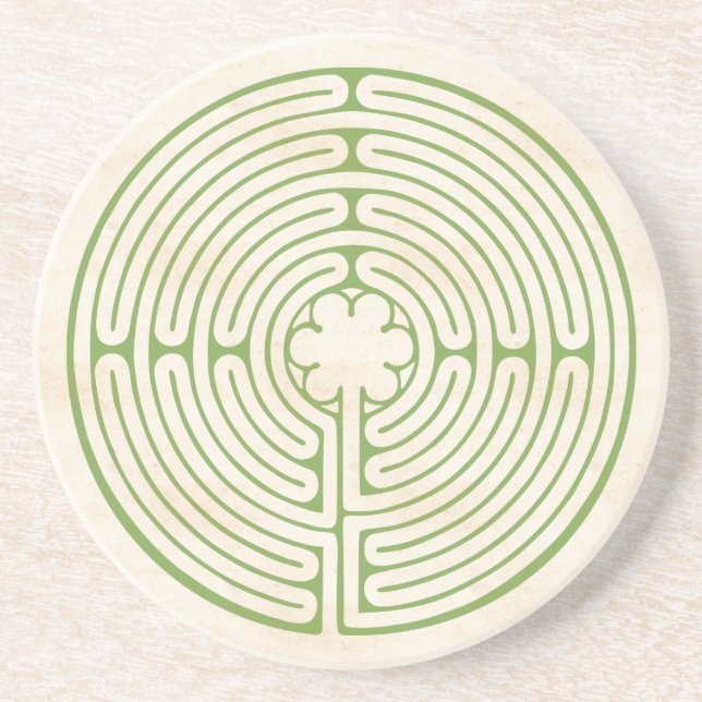 Chartres Labyrinth Grönt Underlägg Sandsten (Framsidan)