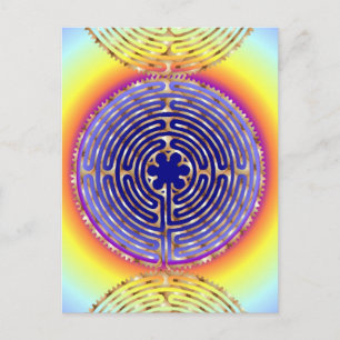 Chartres Labyrinth Pearl Light Väg vykort