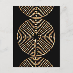 Chartres Labyrinth Pearl Mörk Väg vykort