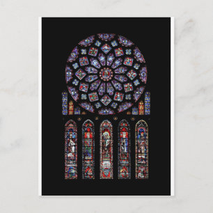 CHARTRES VI MÅLAT GLASS VYKORT