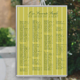 Chartreuse Alfabetisk Bröllopsställningsplan Poster