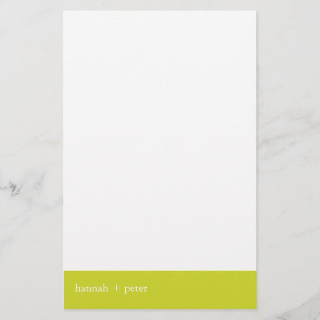 Chartreuse Banner: Stationery Brevpapper (Framsida)