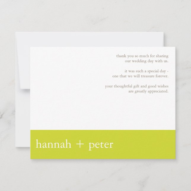 Chartreuse Banner:Tack för ditt kort (Framsida)