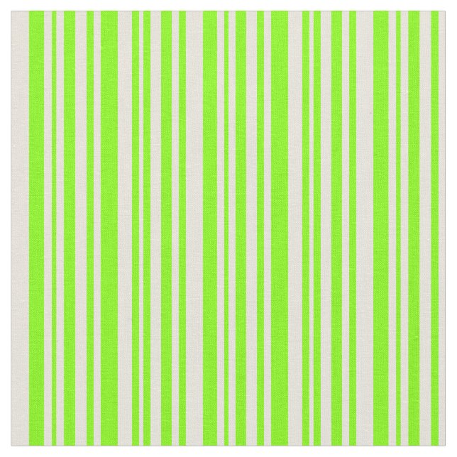 Chartreuse & Beige Lining Mönster Tyg (Närbild)